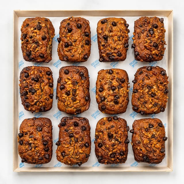 Mini Banana Bread Loaves - Chocolate Chip & Walnut.