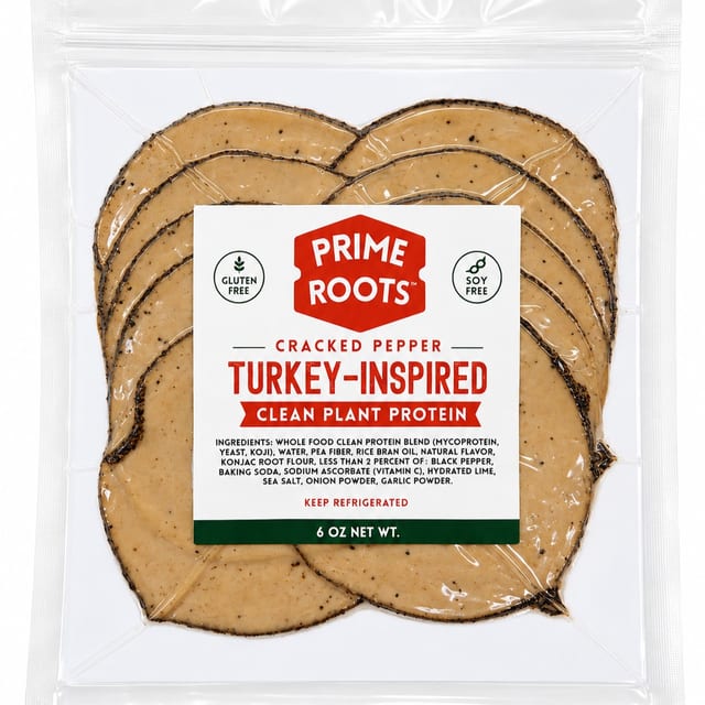 Prime Root's - Cracked Pepper Turkey-Inspired Clean Plant Protein.