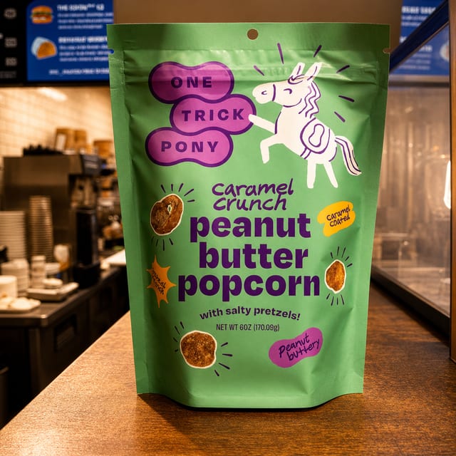 One Trick Pony - Peanut Butter and Caramel Crunch Popcorn.