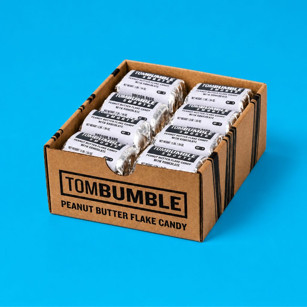 Tombumble - Smooth Peanut Butter Flake Candy with Chocolate.