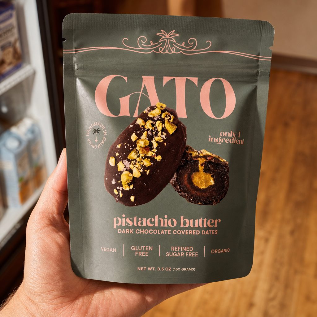 Gato - Pistachio Butter Dark Chocolate Dates.